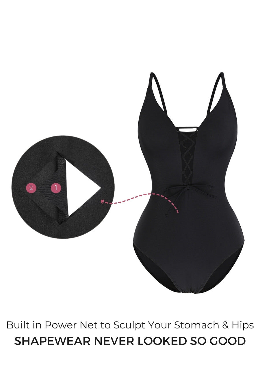 Ariana Shaping Swimsuit - Black Contour Clothing