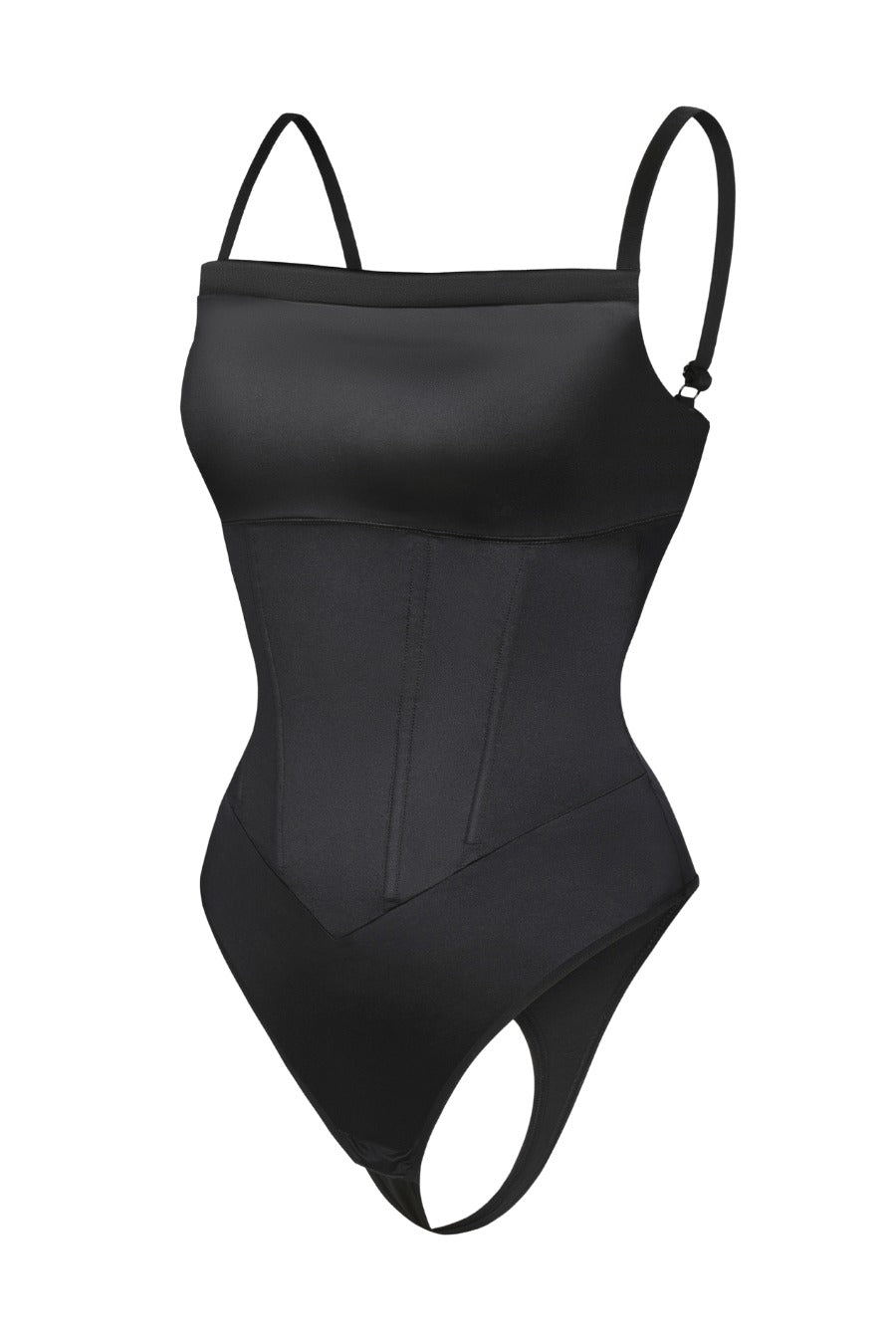 Ava Satin Shaping Bodysuit - Black Contour Clothing