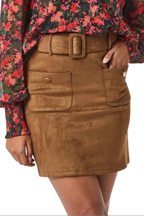 Sarah Suede Skirt - Caramel Zibi