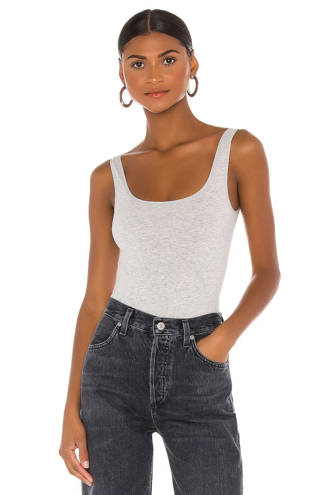 Ruby Shaping Thong Bodysuit - Cotton Seamless - Heather Grey Contour Clothing