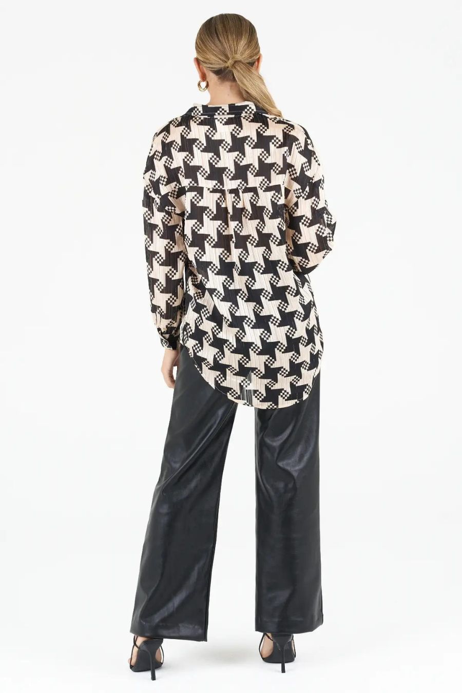 Limited Edition: Jude Oversized Shirt - Champagne & Black Zibi