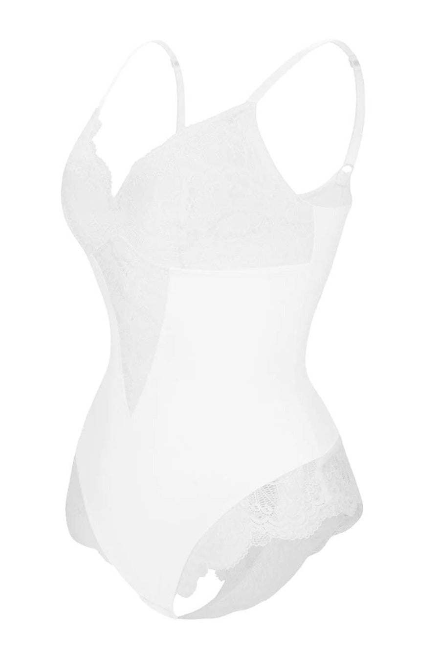 Aria Sculpting Lace Bodysuit - White