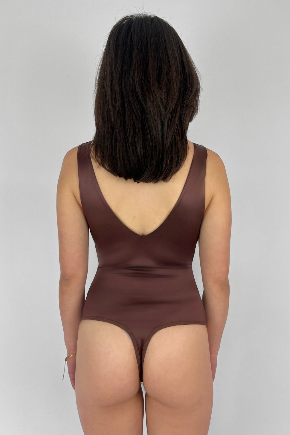 Luxe Satin Shaping Bodysuit - Mocha