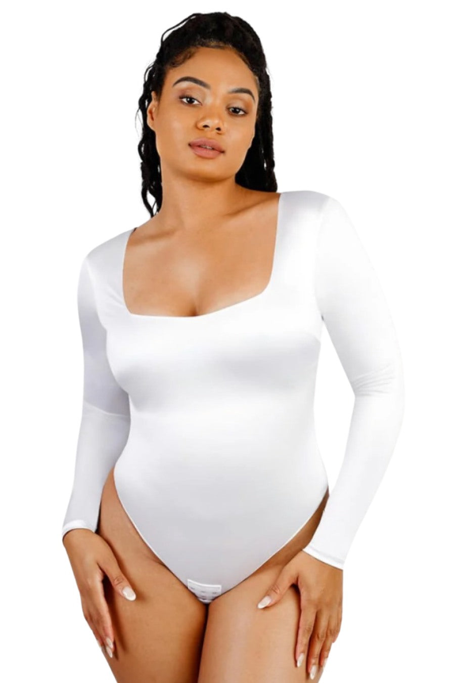 SAMPLE - White Satin Shaping Bodysuit XL