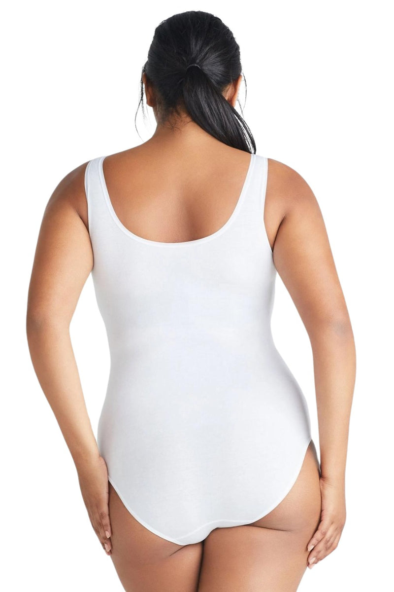 Ruby Shaping Full Back Bodysuit - Cotton Seamless - White Yummie