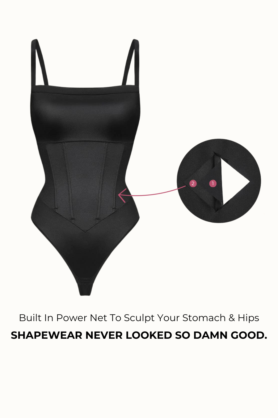 Ava Satin Shaping Bodysuit - Black Contour Clothing