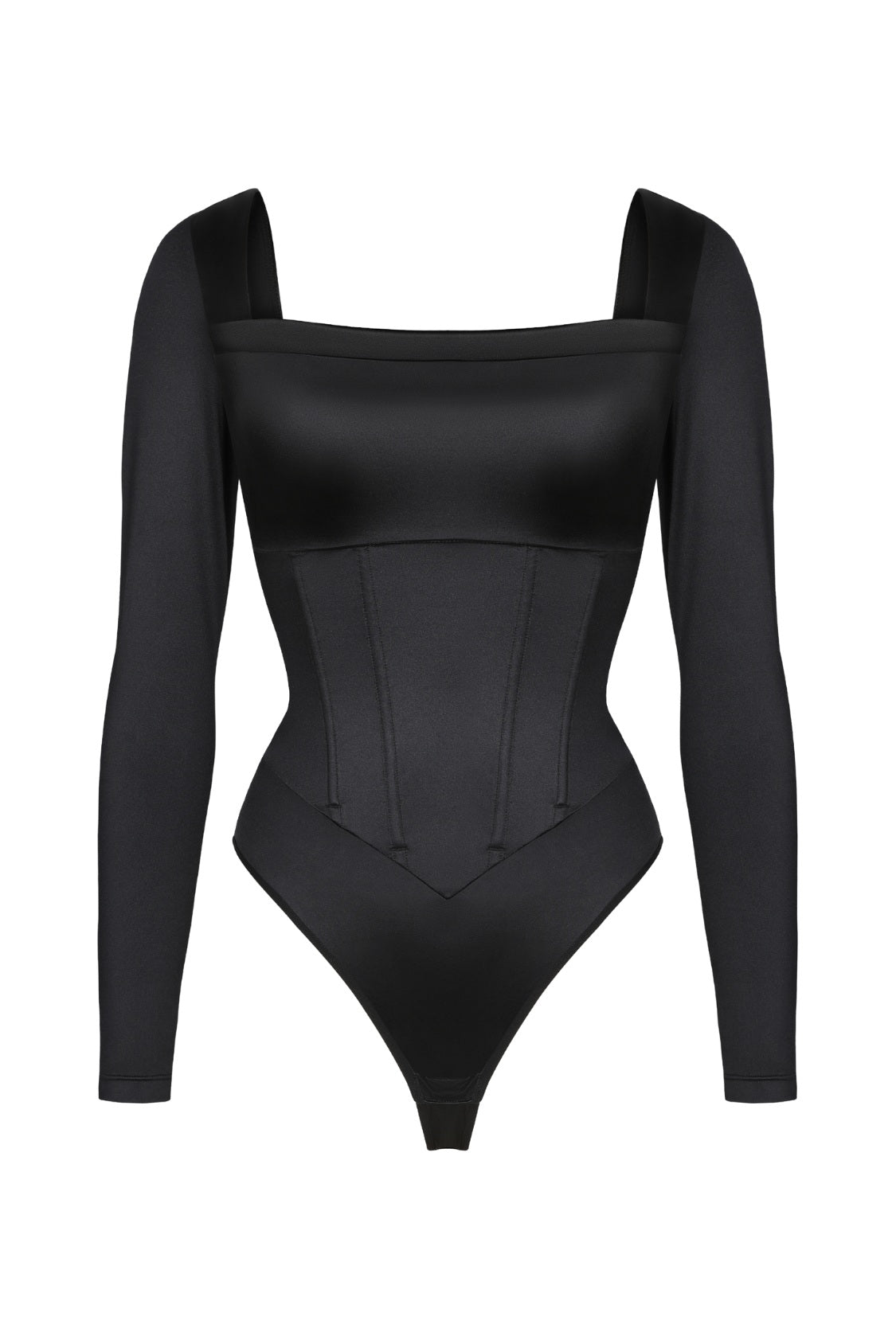 Ava Shaping Bodysuit with Sleeves - Black Contour Clothing
