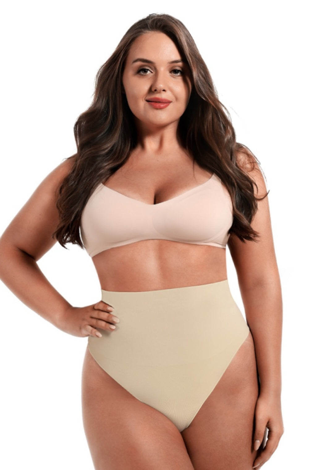 High Waist Shaping Brief Thong - Frappe Eco Contour Clothing