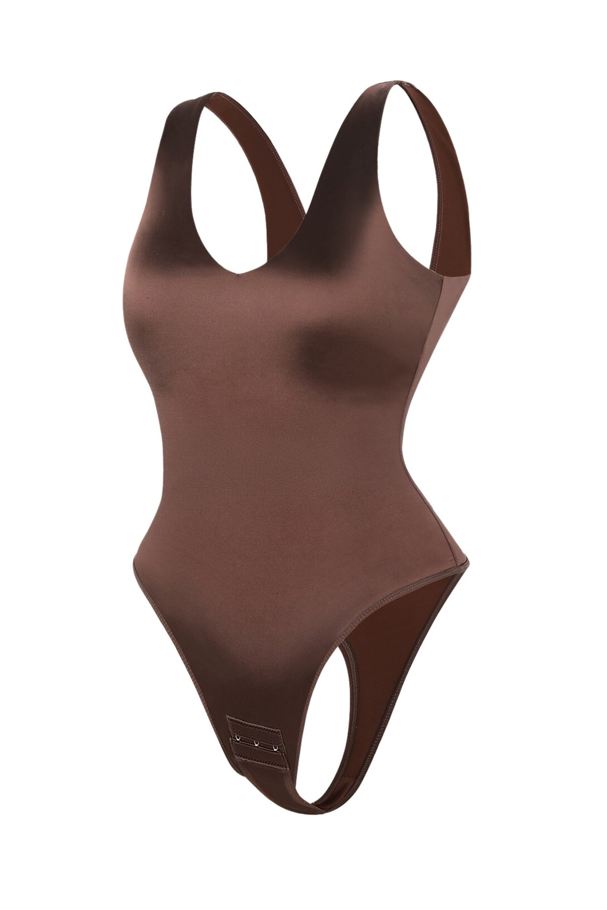 Luxe Satin Sculpting Bodysuit - Mocha