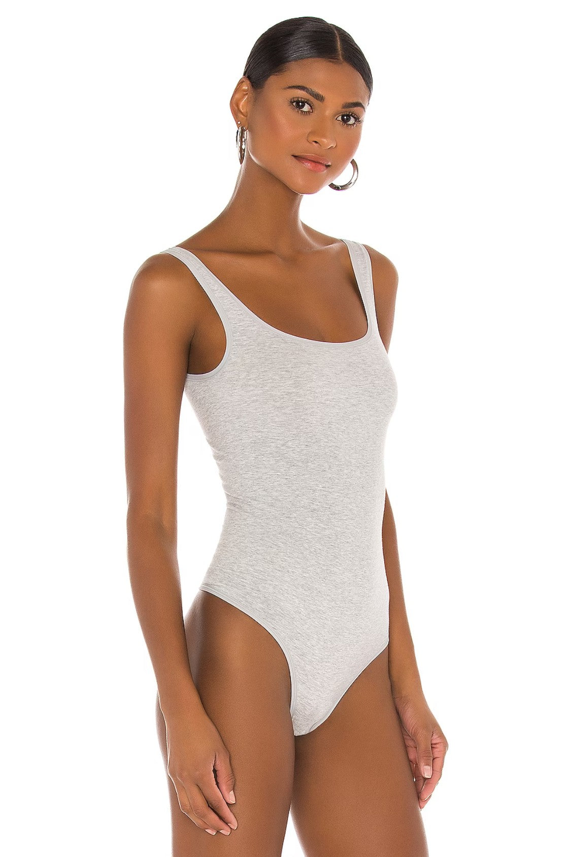 Ruby Shaping Thong Bodysuit - Cotton Seamless - Heather Grey Contour Clothing