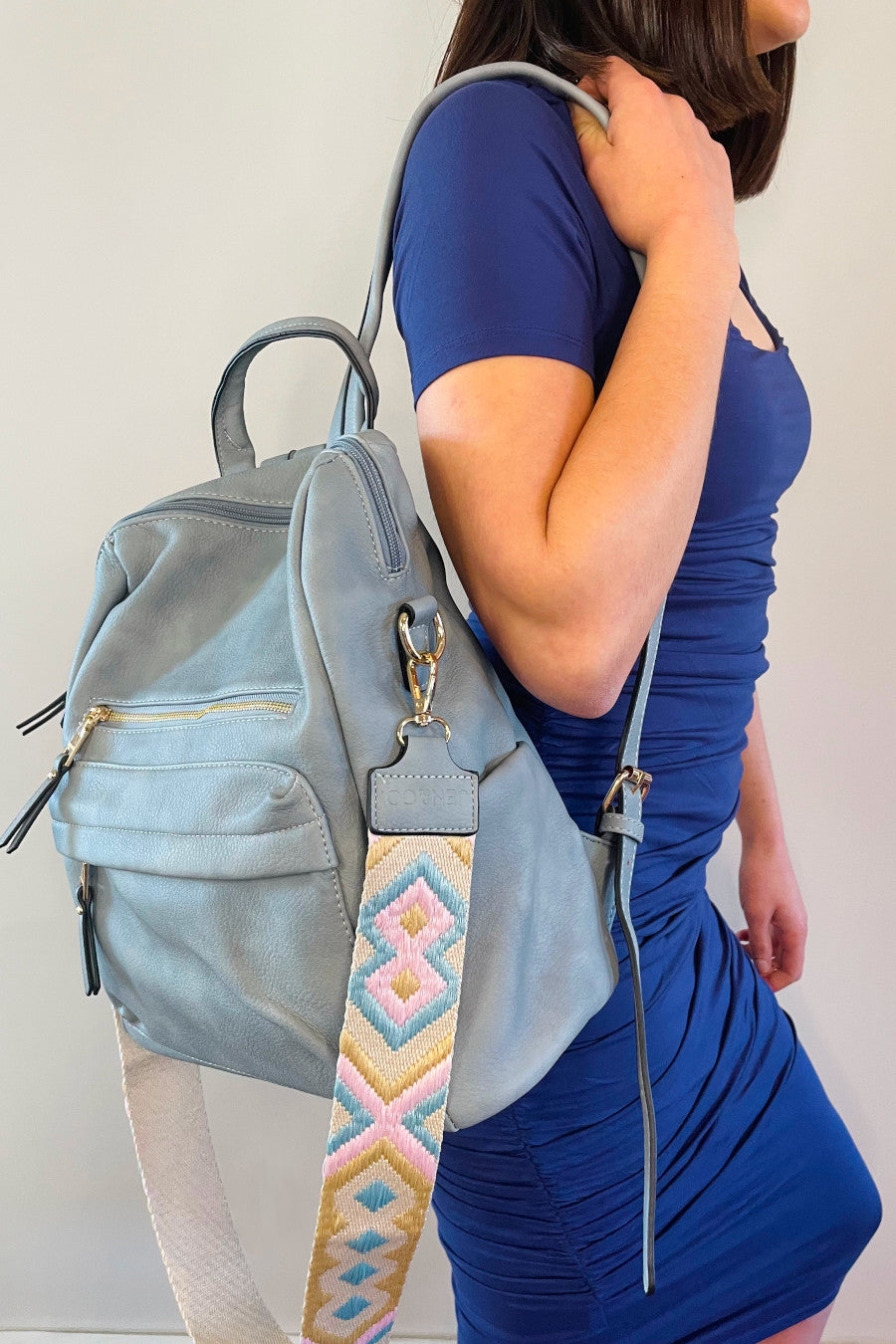 Amelia Convertible Backpack with Guitar Strap - Blue