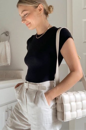 Short Sleeve Shaping Thong Bodysuit - Outlast® Seamless - Black Contour Clothing