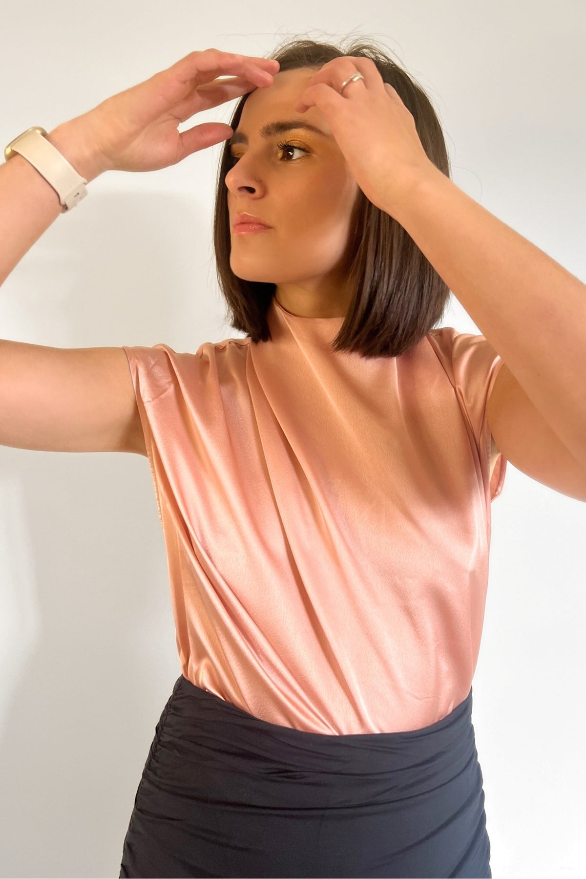 Limited Edition: Lauren Satin Blouse - Pink Champagne